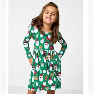 Little Sleepies Cookies for Santa Bow Back Skater Dress | Size 8 | NWT